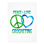 Peace Love CROCHETING Personalized Invites