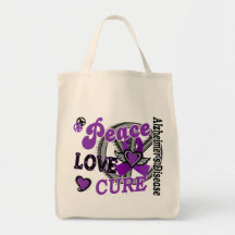 Peace Love Cure 2 Alzheimer's Disease Bag