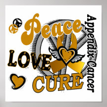 Peace Love Cure 2 Appendix Cancer Print