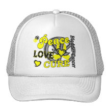 Peace Love Cure 2 Bladder Cancer Hats