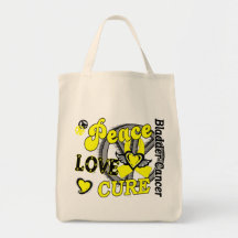 Peace Love Cure 2 Bladder Cancer Tote Bags