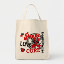 Peace Love Cure 2 Heart Disease Bag