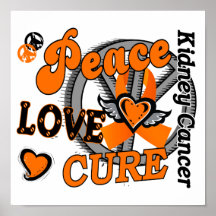 Peace Love Cure 2 Kidney Cancer Poster