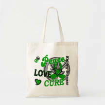 Peace Love Cure 2 Kidney Disease Canvas Bags