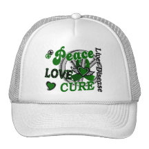 Peace Love Cure 2 Liver Disease Hats