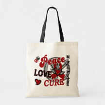 Peace Love Cure 2 Multiple Myeloma Tote Bags