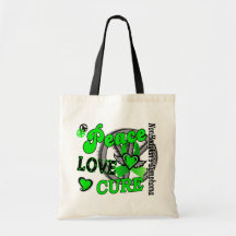 Peace Love Cure 2 Non-Hodgkin's Lymphoma Tote Bags