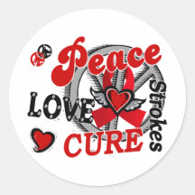 Peace Love Cure 2 Strokes Stickers