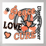 Peace Love Cure 2 Uterine Cancer posters