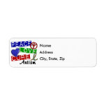 Peace Love Cure Autism Return Address Labels