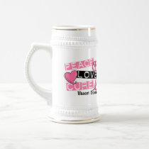 PEACE LOVE CURE BREAST CANCER MUG