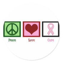 Peace Love Cure Breast Cancer Sticker