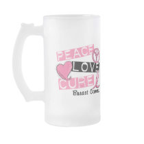 PEACE LOVE CURE BREAST CANCER T-shirts & Gifts Coffee Mugs