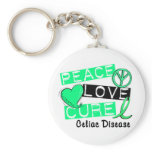 PEACE LOVE CURE CELIAC DISEASE T-Shirts Keychain