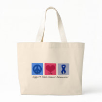 Peace Love Cure Colon Cancer Tote Bag