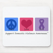 Peace Love Cure Domestic Violence Mouse Pads