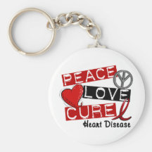 PEACE LOVE CURE HEART DISEASE KEY CHAIN
