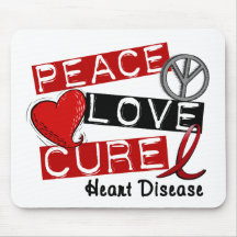 PEACE LOVE CURE HEART DISEASE MOUSEPAD