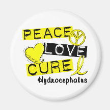 Peace Love Cure Hydrocephalus Refrigerator Magnet