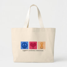Peace Love Cure Leukaemia Canvas Bag