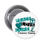 Peace Love Cure Ovarian Cancer Button