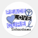 Peace Love Cure Scleroderma Round Sticker