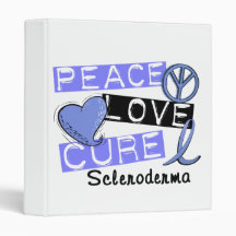Peace Love Cure Scleroderma Vinyl Binders