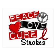 Peace Love Cure Strokes Post Cards