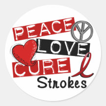 Peace Love Cure Strokes Stickers