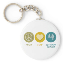 Peace Love Customer Service Keychain