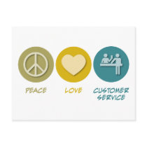 Peace Love Customer Service Post Card