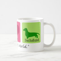 Peace Love Dachshund Mug