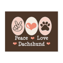 Peace Love Dachshund Postcard