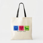 Peace Love Dachshund Tote Bag