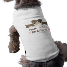 Peace Love Dachshunds Dog T shirt