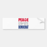 Peace Love Democrat Bumper Sticker