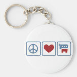 Peace Love Democrats Keychains