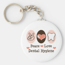 Peace Love Dental Hygiene Key Chain