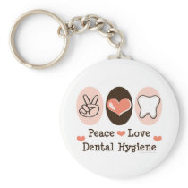 Peace Love Dental Hygiene Key Chain