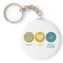 Peace Love Dental Hygiene Key Chain