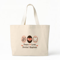 Peace Love Dental Hygiene Tote Bag