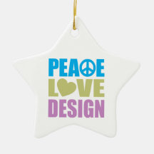 Peace Love Design Christmas Ornament