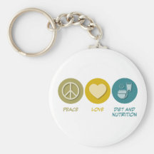 Peace Love Diet and Nutrition Key Chain