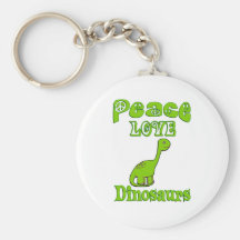 Peace Love Dinosaurs Key Chain