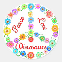 Peace Love Dinosaurs Sticker