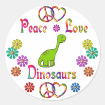 PEACE LOVE DINOSAURS STICKERS