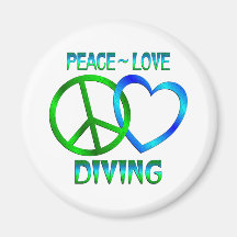 Peace Love DIVING Fridge Magnets