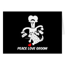 Peace love dog grooming greeting card