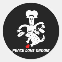 Peace love dog grooming stickers