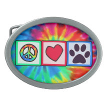 Peace, Love, Dog; Pawprint Belt Buckle